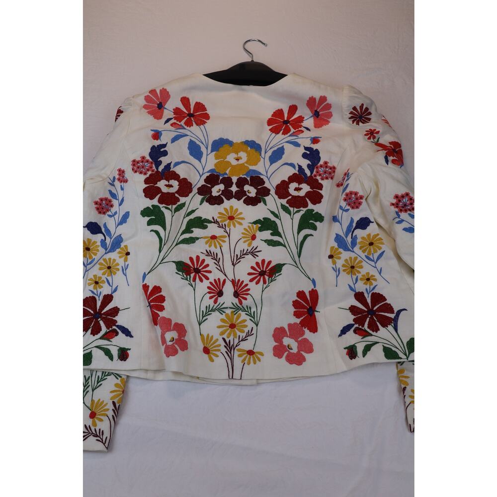 NEW Boden Salibury Puff Sleeve Jacket Women's Floral Linen Button Up Size 20/22 - Picture 3 of 4